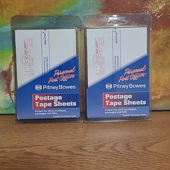 STAMP SHEETS Pitney Bowes Postage Meter White Pack 50 Lot of 2 - 100 Total - Picture 1 of 4